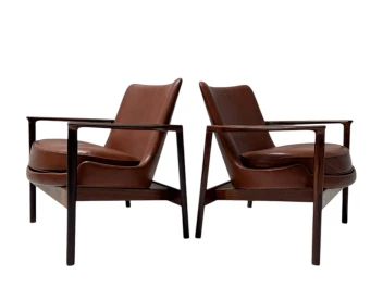 Two Mid-Century Modern Lounge Chairs by Ib Kofod-Larsen for Frõscher, 1970s